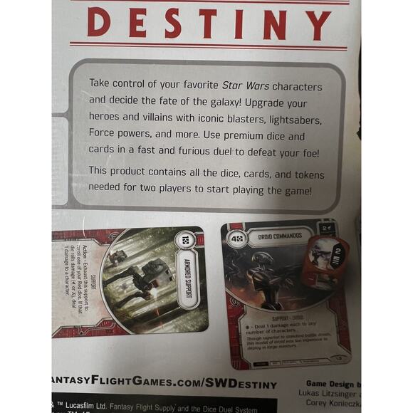 Star Wars Destiny Dice/Card Game 2-Player Starter Set, New and Sealed - Picture 3 of 8